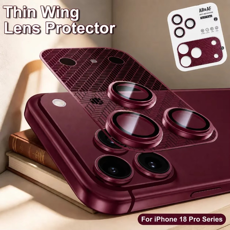 TEMU 1pc Cicada Wing Ultra-thin Lens Film Suitable For Iphone 18 Pro Max/18 Pro With , Scratch Resistant, Automatic Adsorption, Precise Hole Opening,