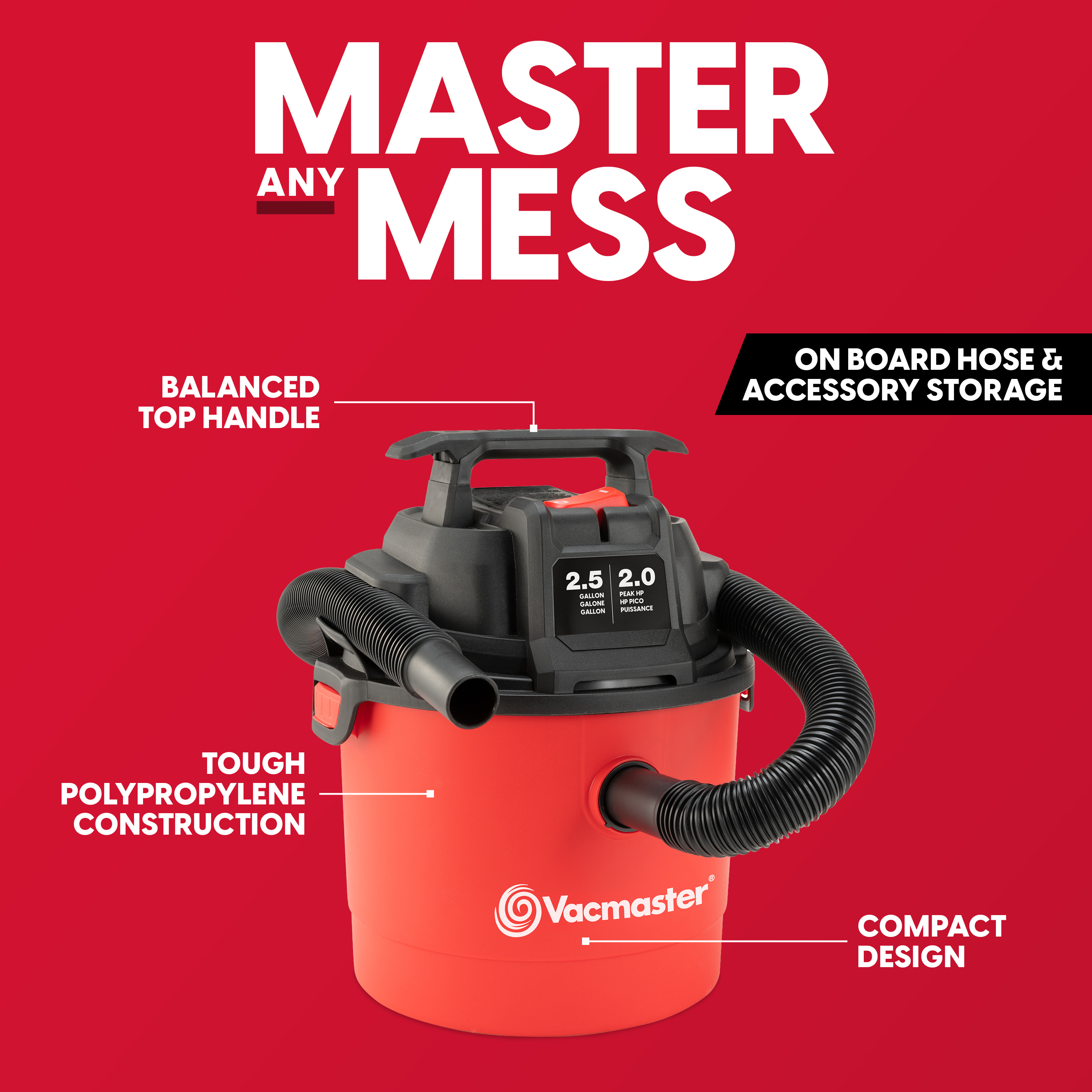 TEMU Vacmaster Wet/dry Vacuum Cleaner, 2.5/8 Gallons, 2/3.5 , With Blower Function, Storage For Garage Car Workshop Home Cleaning