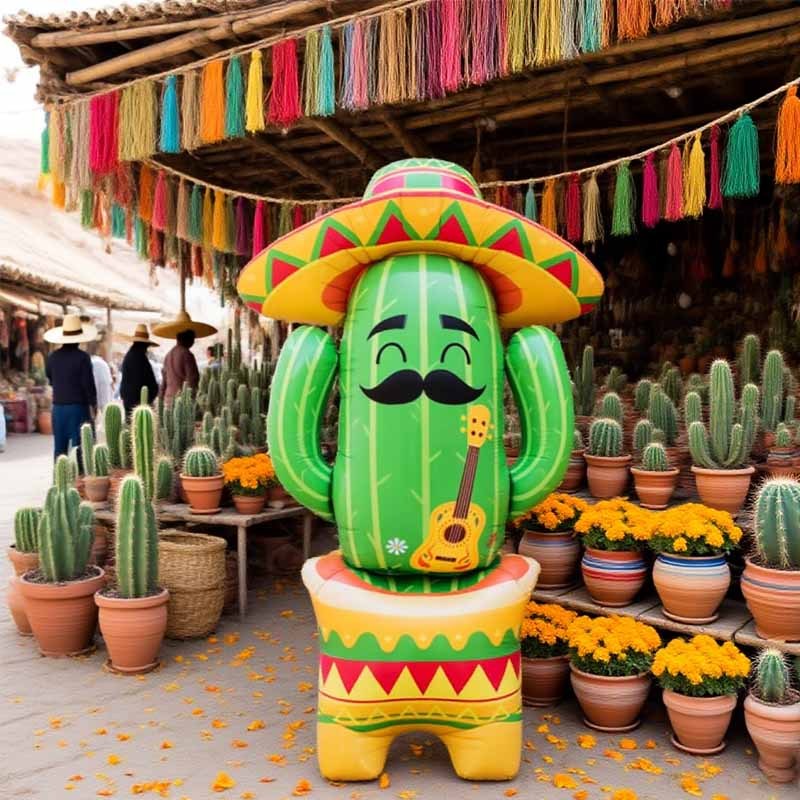 1pc 61 inch standing large base flowerpot cactus shaped balloon   atmosphere decoration   gift prop indoor outdoor room decor replica