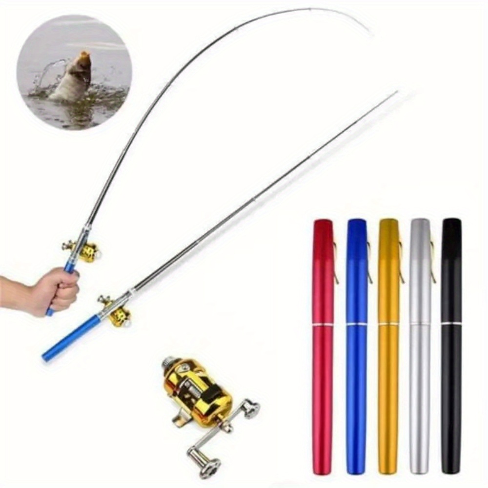 compact fishing rod and reel combo set telescopic pocket fishing rod with mini trolling reel