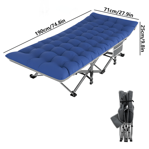 1pc portable outdoor folding bed with mattress ergonomic split back lounge chair for patio manual adjustable foldable design lightweight sturdy frame patio furniture tufted surface construction sturdy metal legs