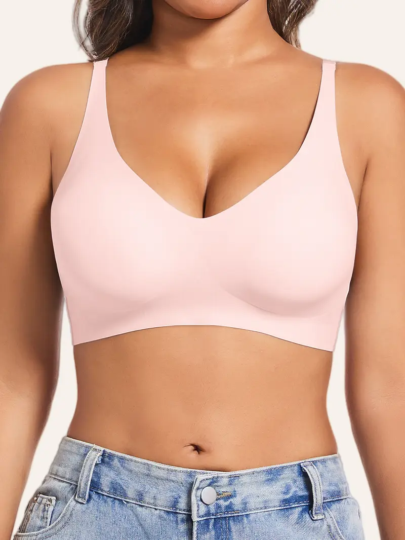 3pcs womens solid color elegant bra with push up anti sagging breathable seamless wire free removable pads underwear for versatile daily wear Product details 6