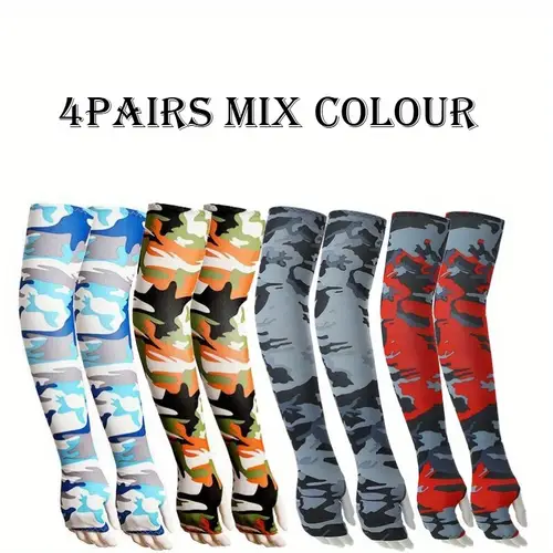 4 pack camouflage cooling arm sleeves sun protection for golf cycling quick compression sleeves with men women summer essential