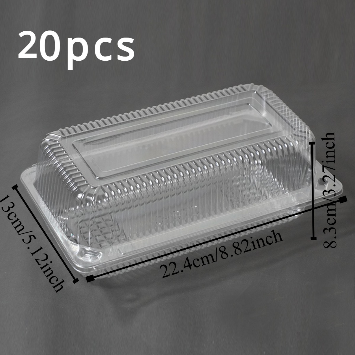 Image of 20pcs Durable Plastic Loaf Containers With Lids - Freezer-safe Round Kitchen & Restaurant Containers For Hoagies, Salads, Fruits, Cakes - Hand Wash Only, Sub Sandwich Holder, , Semitransparent Look