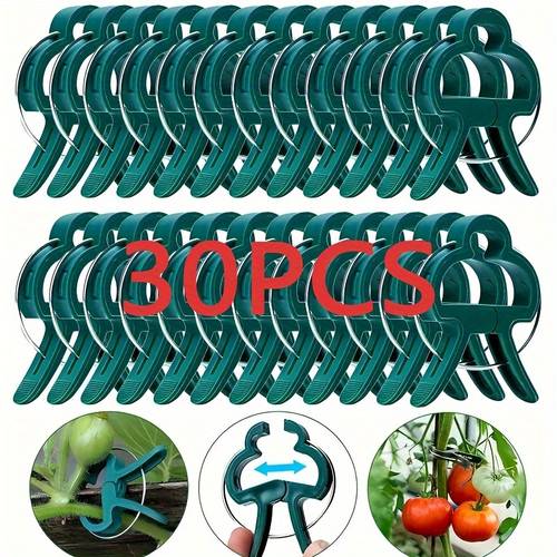 30 pack heavy duty iron garden plant support clips with handles reusable elegant design for tomatoes vines flowers durable outdoor plant training clips for