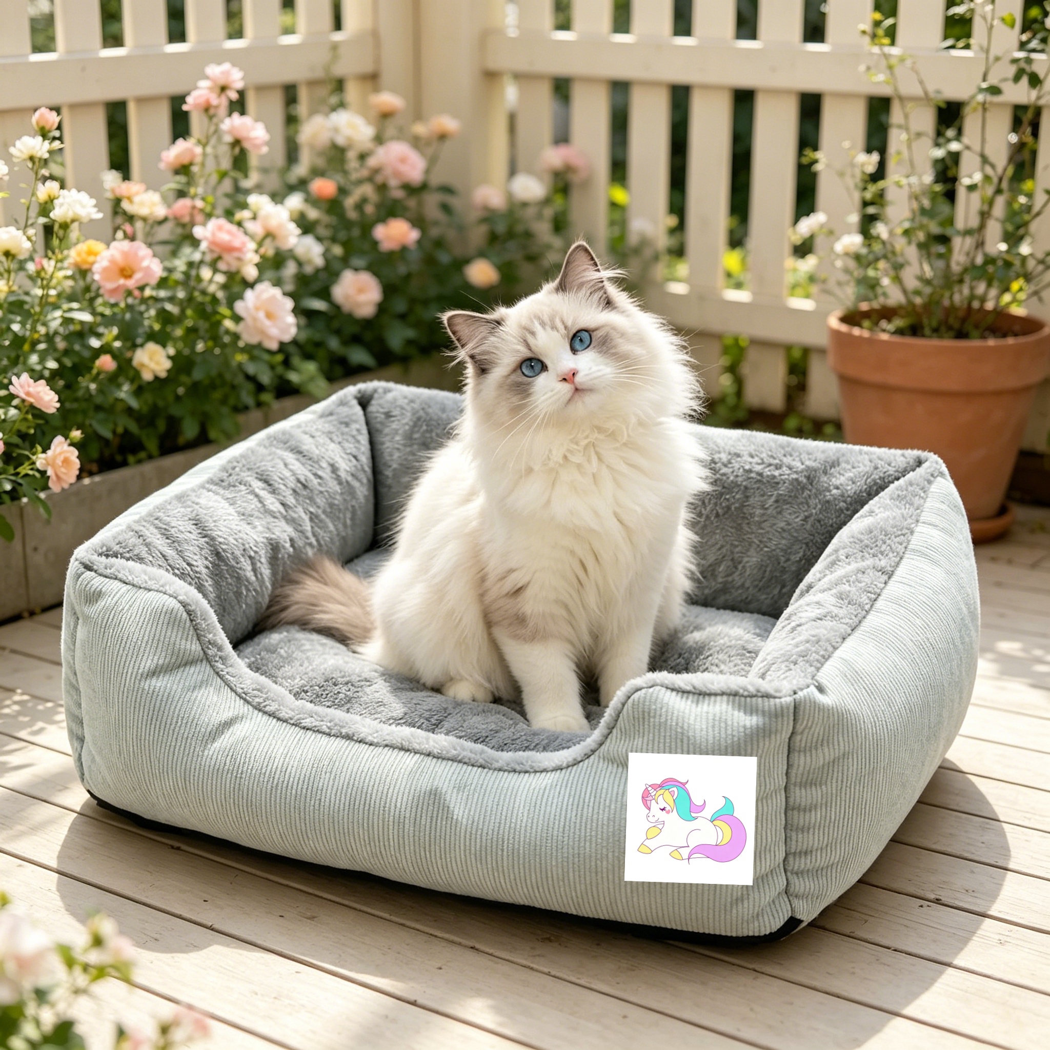 TEMU Home Aesthetics Pets! Square Gray Pet Sofa, Thickened Cloud-like Cushion, And Easy To Care For, Universal For Cats And Dogs, Multi-sizes Without