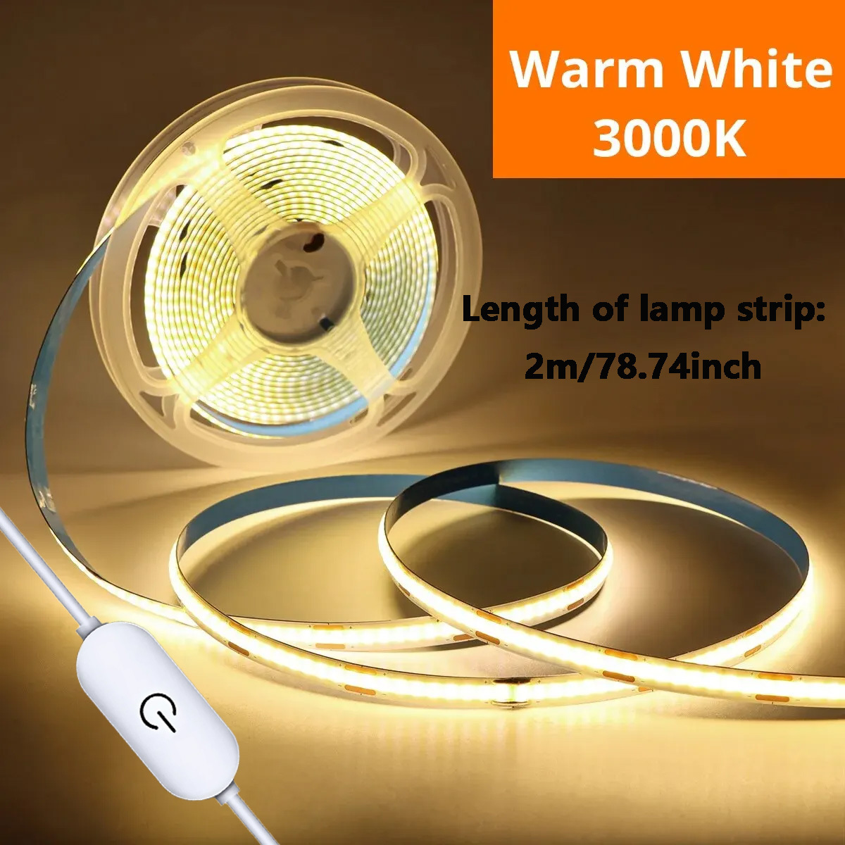dimmable cob led strip light 8  thin flexible rubber strip touch hand wave   warm white neutral   usb ports suitable for tv backlight bedroom kitchen cabinet wardrobe high brightness led lighting modern
