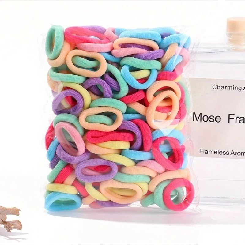 TEMU Marcolor 201 Colorful Elastic Hair Ties, Perfect For Ponytails, Thin Hair Ties, Rubber Bands, And Scrunchies