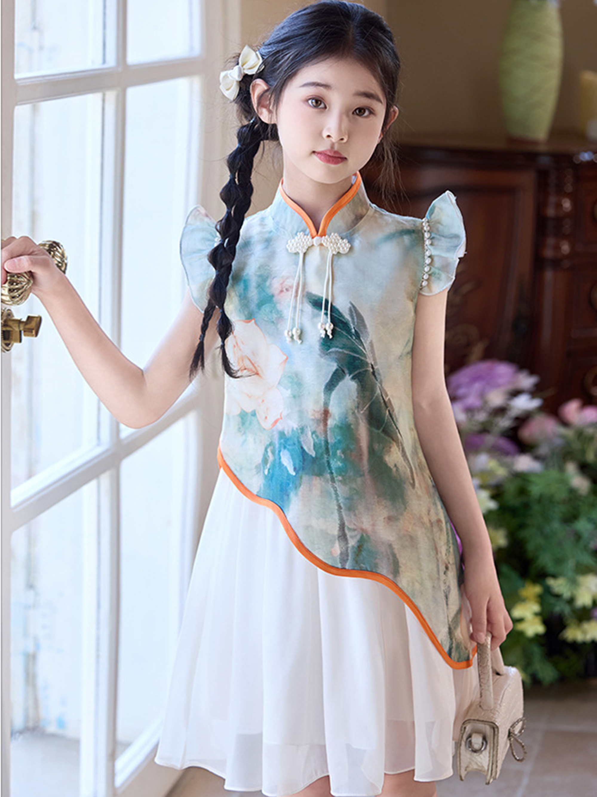 asian dress Blue Traditional Chinese Dress