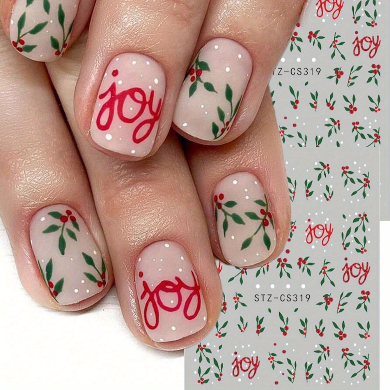 

1pc Red Christmas Art Joy Decals New Adhesive Decoration