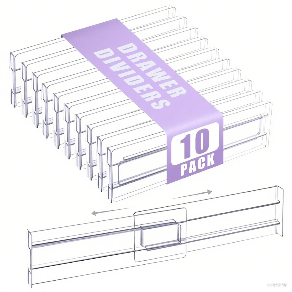 6 10 14pcs adjustable clear plastic drawer dividers - Temu