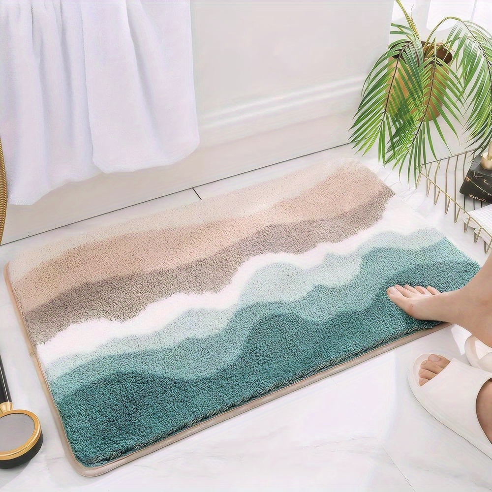 Soft And Absorbent Microfiber Bathroom Rugs, Ideal For Use Around Showers, Tubs, Sinks, And Toilets. Non-slip Plush Mats Are Perfect For Living Rooms, Bedrooms, And Kitchens