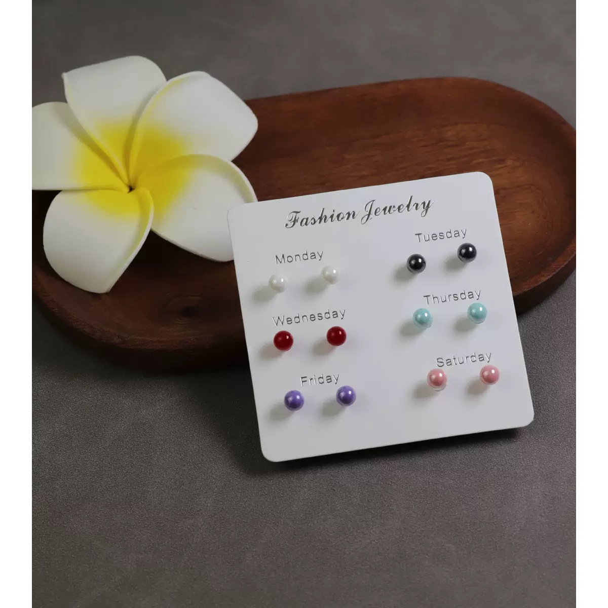 12pcs Resin Ear Stud Set with Plastic Earring Posts