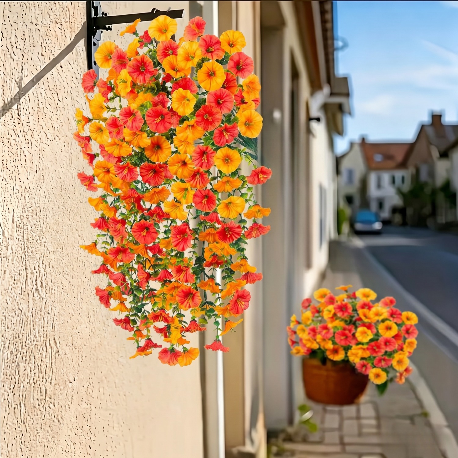 TEMU 90 Pezzi di Fiori e 2 Pezzi di Fiori Artificiali Pendenti Autunnali Decorazione Esterna, Resistenti ai UV e Eucalipto Decorazioni Autunnali per
