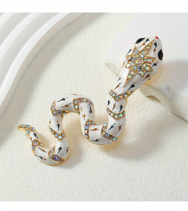 chic enamel snake brooch animal pin corsage novelty accessory details 2