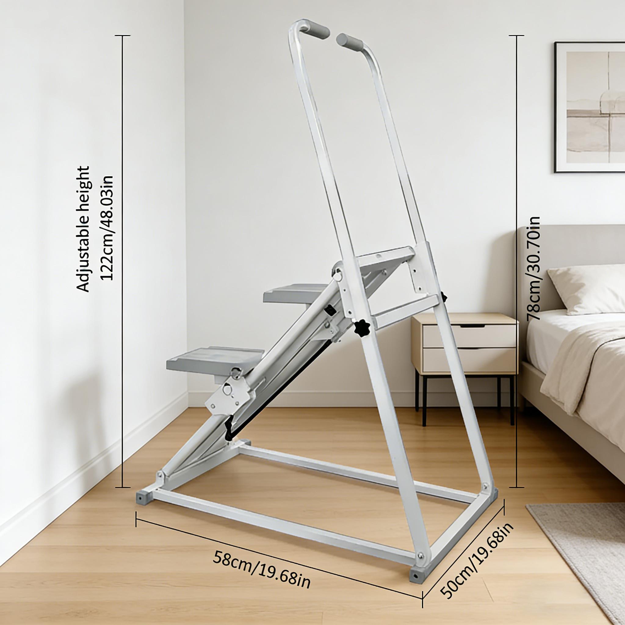 An Adjustable-height, Foldable Stair Stepper with a Heavy-duty Iron Frame, Designed for Manual Low-impact Full-body Workouts. Features a Space-saving Design, Ideal for Home Gym Cardio and Strength Training. A Dedicated Indoor Climbing Stepper