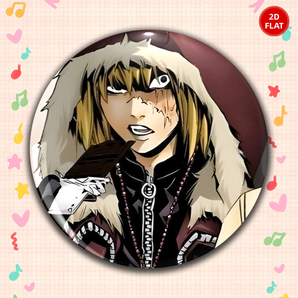 TEMU 2d Flat - 2026 Men's Casual Round Brooch, Anime Cartoon Pin, Fashionable And Gorgeous Additions, Unisex Badge, Suitable As A Gift Between