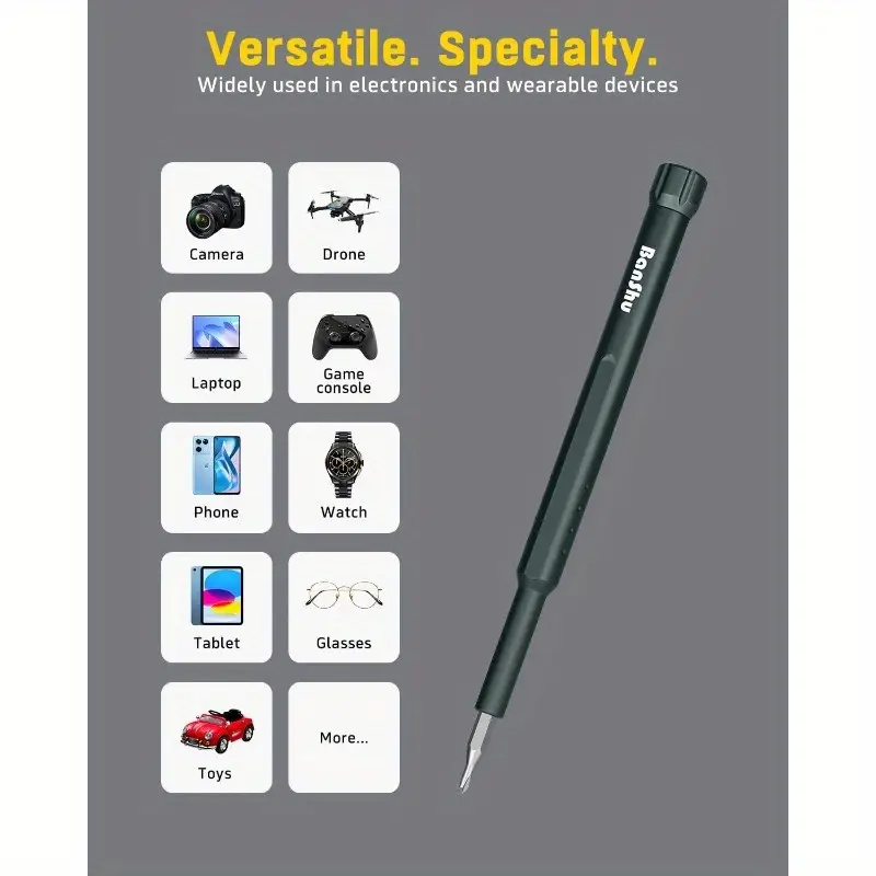 mini 46-in-1 precision screwdriver set with magnetic tips - heavy-duty metal construction, compact case, non-slip grip - compatible with smartphones, laptops, cameras, eyeglasses, electronics, toys, appliances - professional & diy tool kit for home, office, workshop - ideal for electricians, mechanics, hobbyists - no power required, tool set, screw driver set Product details 2