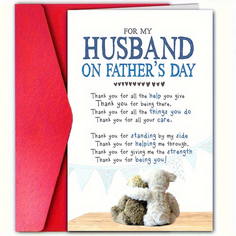 TEMU A Lovely Father's Day Card With An Envelope, Expressing Love To Husbands, Wives, , . Suitable For , Greetings, And , This Easy Father's Day Card