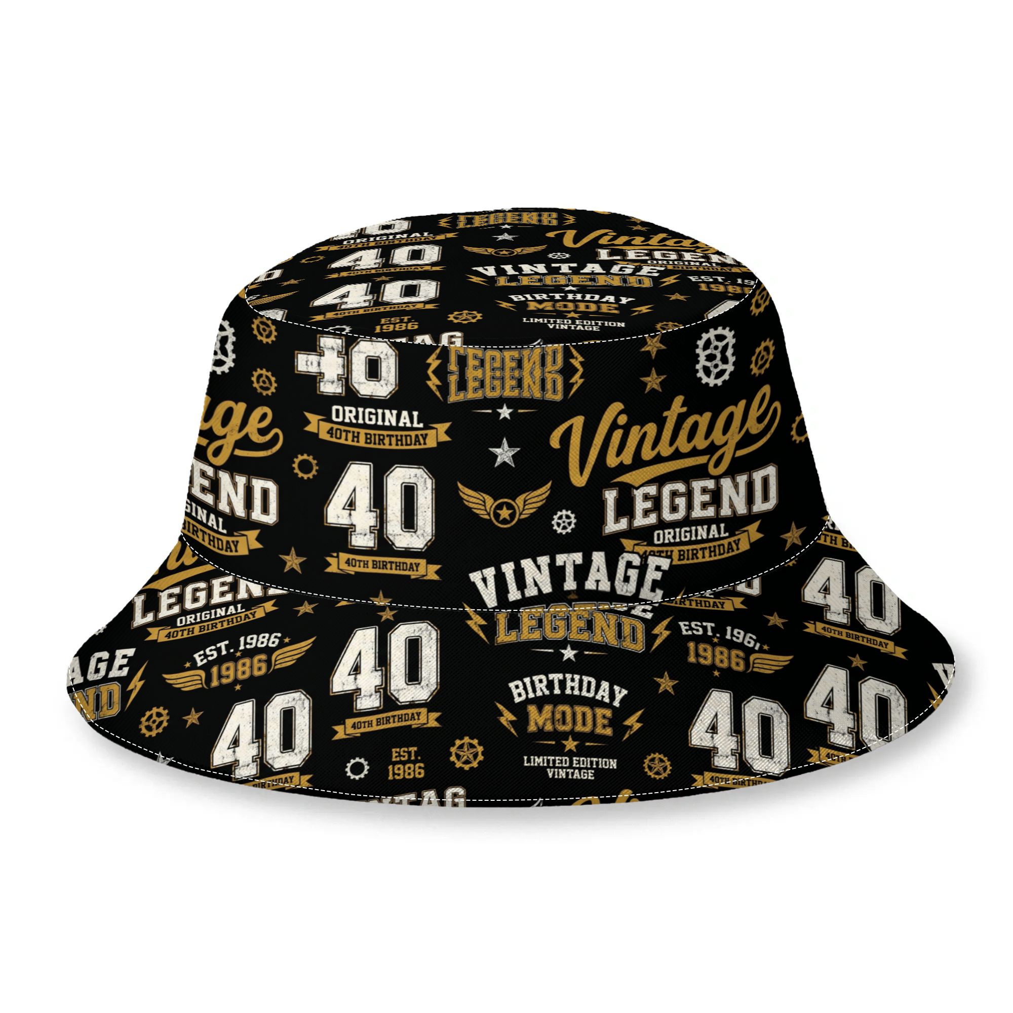 TEMU 1pc Bucket Hat Vintage 40th Birthday Gift Hats Men Women' Bucket Hat