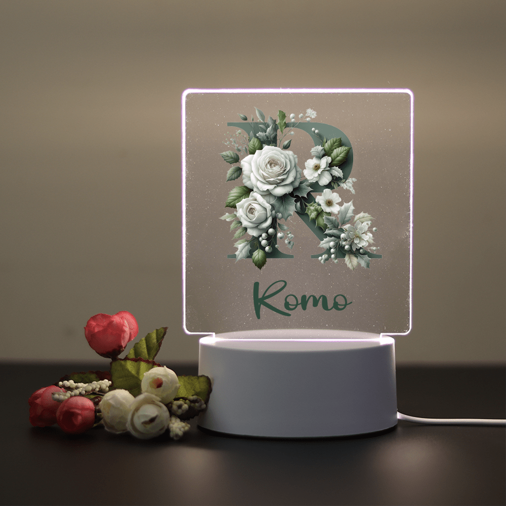 TEMU 1pc Custom Name Personalized Night Light, Pattern In , Led Night Light, Decorative Desk Lamp Night Light, Valentine's Day Gifts, Mother's Day