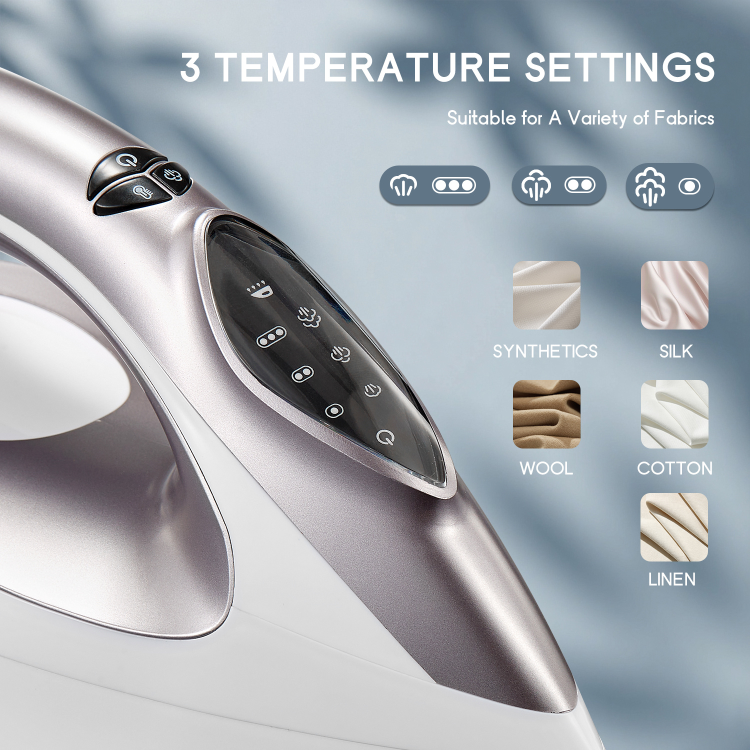 Stoomstation Strijkijzer met 5.5 Bar Druk, 1.5L Watertank, Keramische Zoolplaat, Anti-Kalkfunctie, Verticaal Stomen, Drie Temperatuurinstellingen, Snoeropslag en 2400W Vermogen. Verkrijgbaar in Lichtpaars