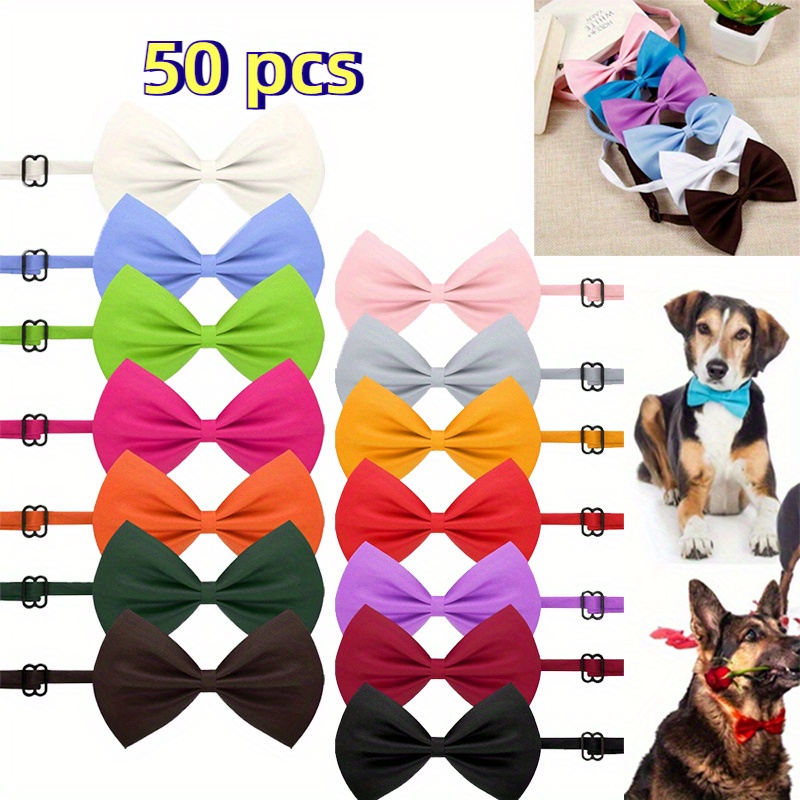 TEMU 50pcs Additions Wholesale Bow Collar Additions Enhance Charm - Tie Set Random Color Easy To Birthday Celebration Photography Party Occasion