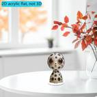 2D Flat, 1pc 360 rotating 2D flat acrylic decoration Polka Dot Sculpture with Exaggerated Eyes and Decorative Pattern Suitable for living room decoration, desktop decoration with base, , 2D Flat