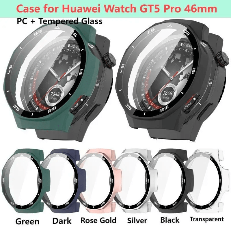 

Pc + Tempered Film Case For Gt5 Pro 46mm Wrap-around Anti-scratch Full Cover Screen Protector Watch Case