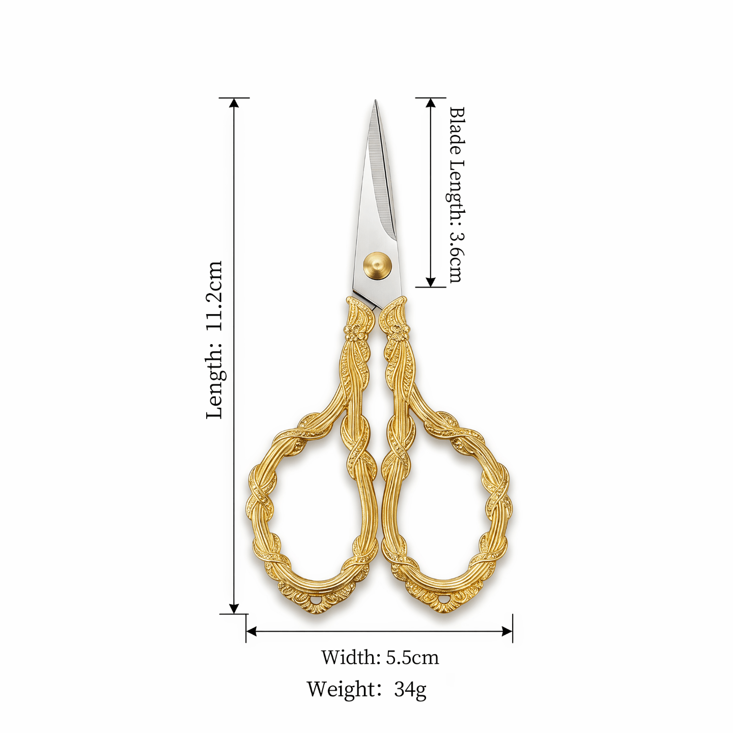 TEMU 1pc Vintage Golden Floral Scissors, 4.4 Inch Embossed Craft Shears For Flower Tea Bags, Stainless Steel Tea Ceremony Additions, Suitable For