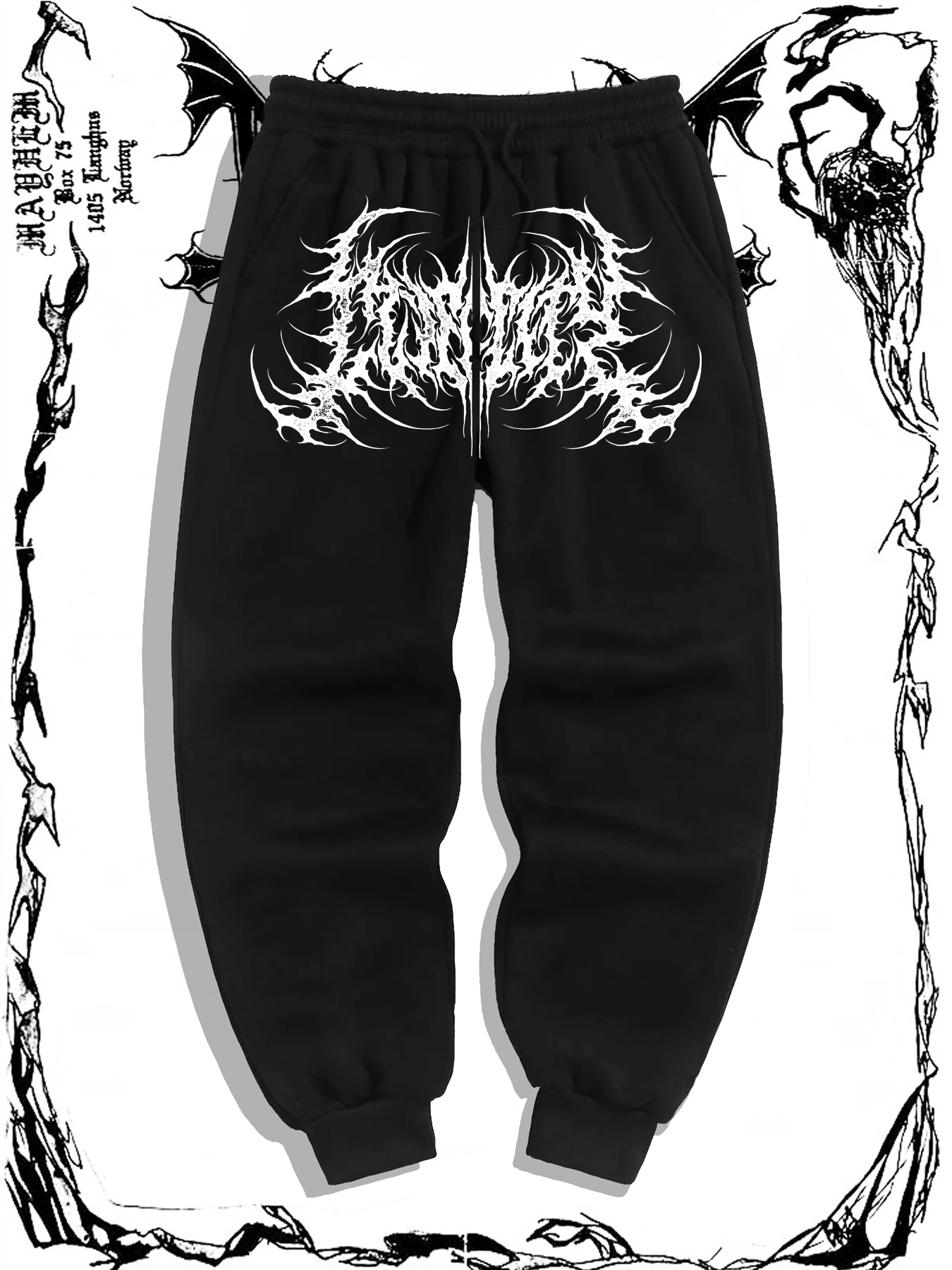 mens gothic geometric print jogger pants black casual Temu