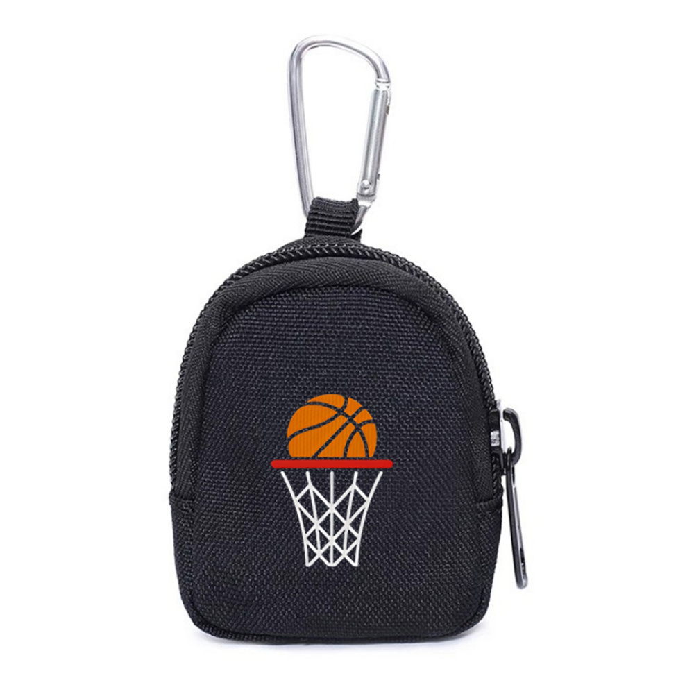 TEMU 1pc Basketball Above A Hoop Net Wallet With Keychain, Compact Coin Purse Organizer For Men, Secure Zipper Closure