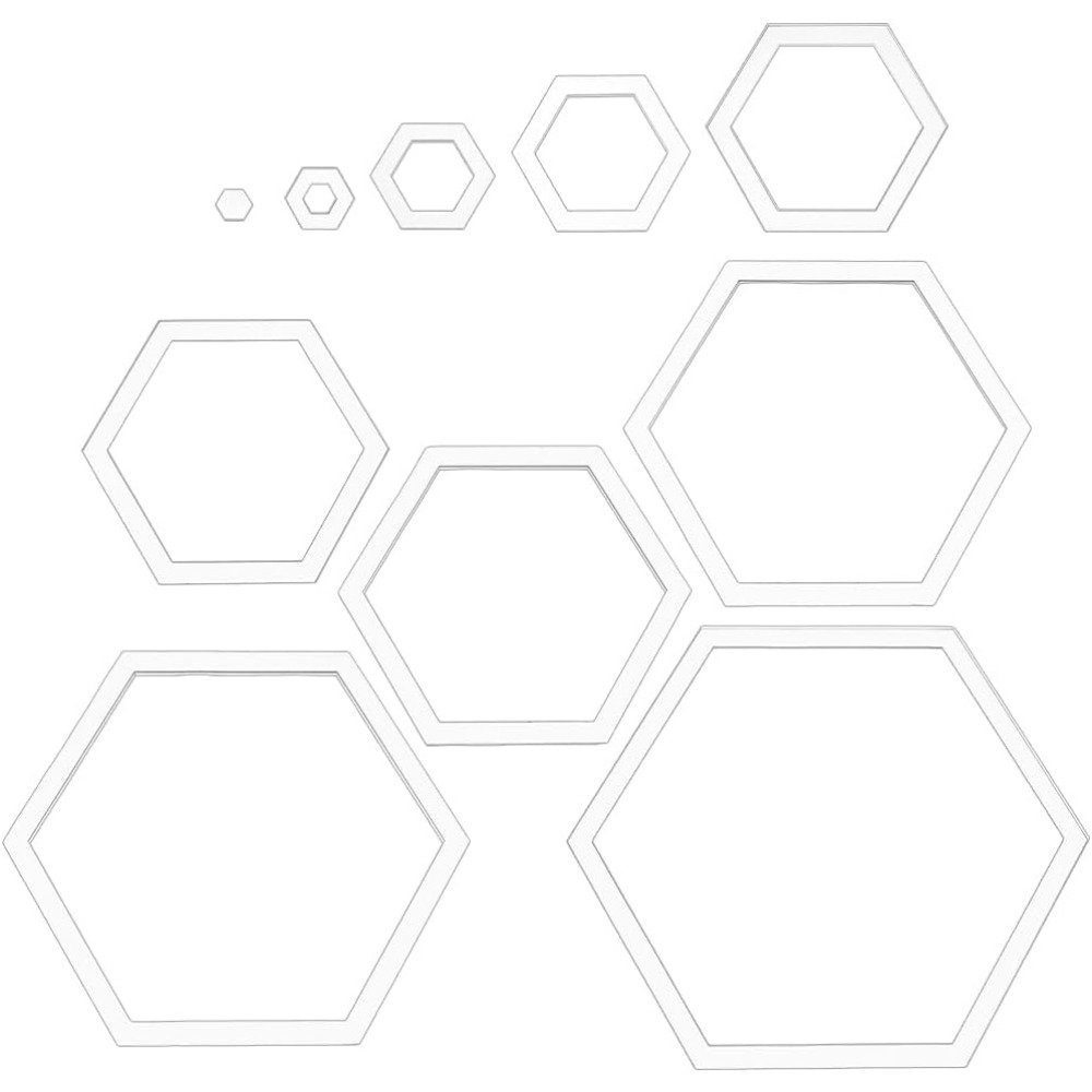 TEMU 10 Different Sizes Of Hexagonal Quilting Templates | Acrylic Precision Sewing Machine Ruler, Transparent Router Template
