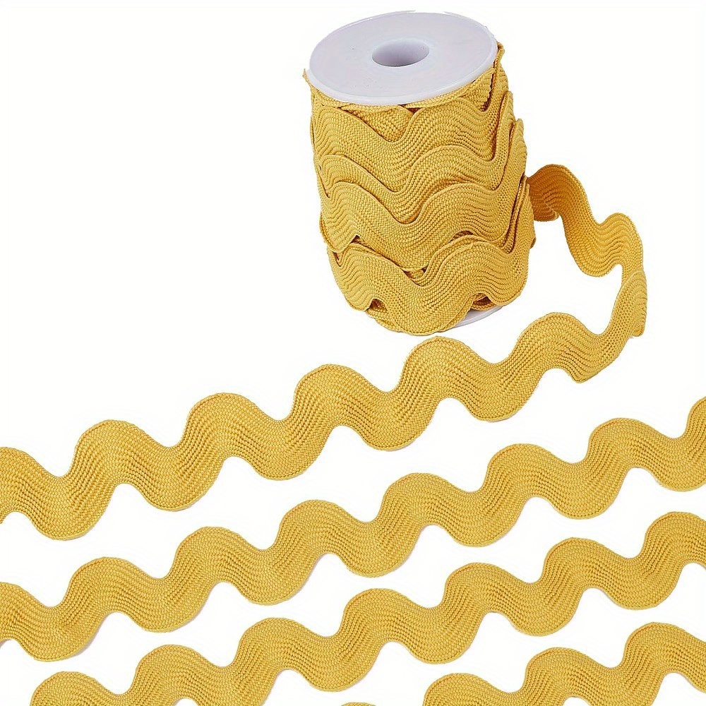 TEMU 1 Rollo de 10 Yardas de Cinta de Ondulados de Poliéster, Encaje Ondulado para Costura de Ropa y Decoración de Artesanías en 3/4~1-3/8 Pulgadas