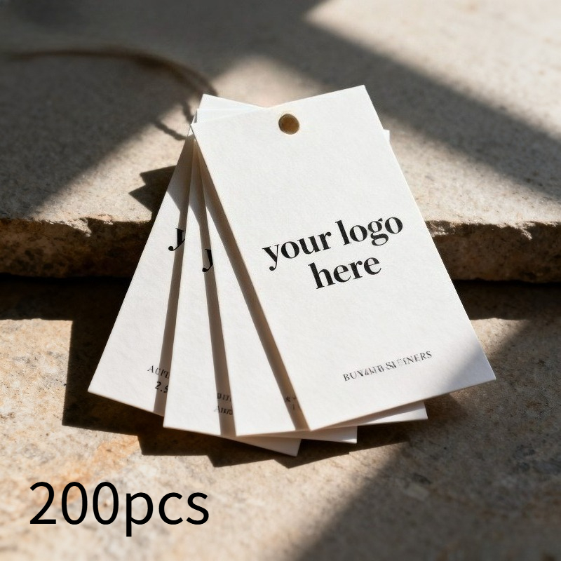 custom clothing tags 200 sheets premium double sided design for high end fashion brands quality paper tags ideal for boutique decor garment labels commercial tags gift wrapping tags blank tags office supplies no hanging string
