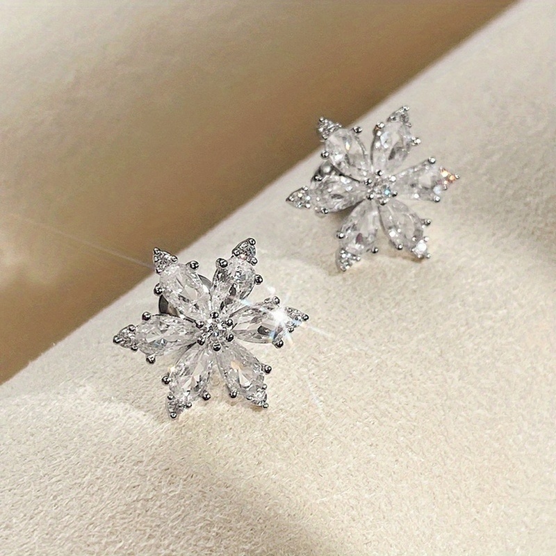 TEMU 1 Par de Aretes de Copo de Nieve Modernos y Elegantes para Regalos de Halloween, Navidad y de