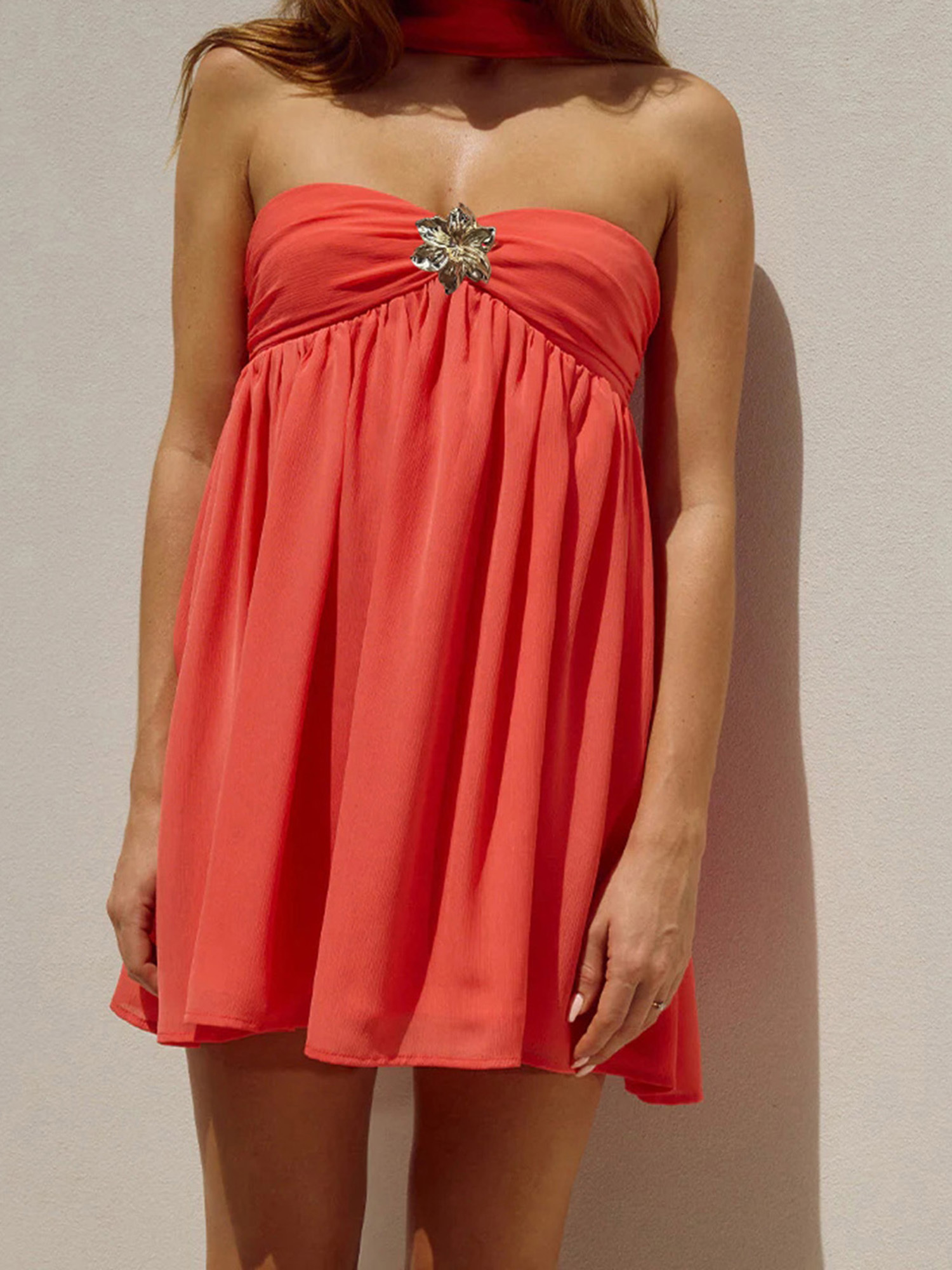 womens party everyday mini dress halter neck backless - Temu