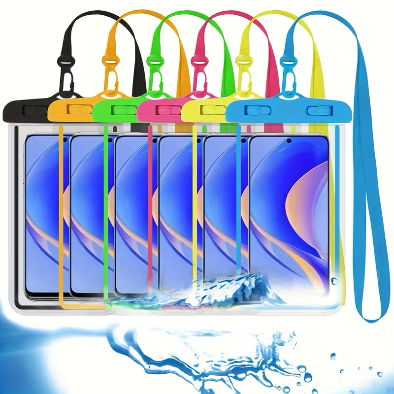 TEMU 5 High- Cases With Adjustable Shoulder Straps - Vibrant Phone Covers, Suitable For Swimming, Beach, Hiking, And Sports - Used To Keep Your Phone Dry When Wet, A Must-have For Swimming.