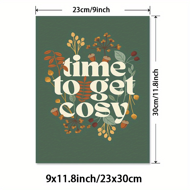 TEMU 1pc Vertical Autumn Warm Welcome Wall Art - Cozy Fall Decor Canvas Print Suitable For Living Room, Bedroom, - Modern Seasonal Painting, Vertical