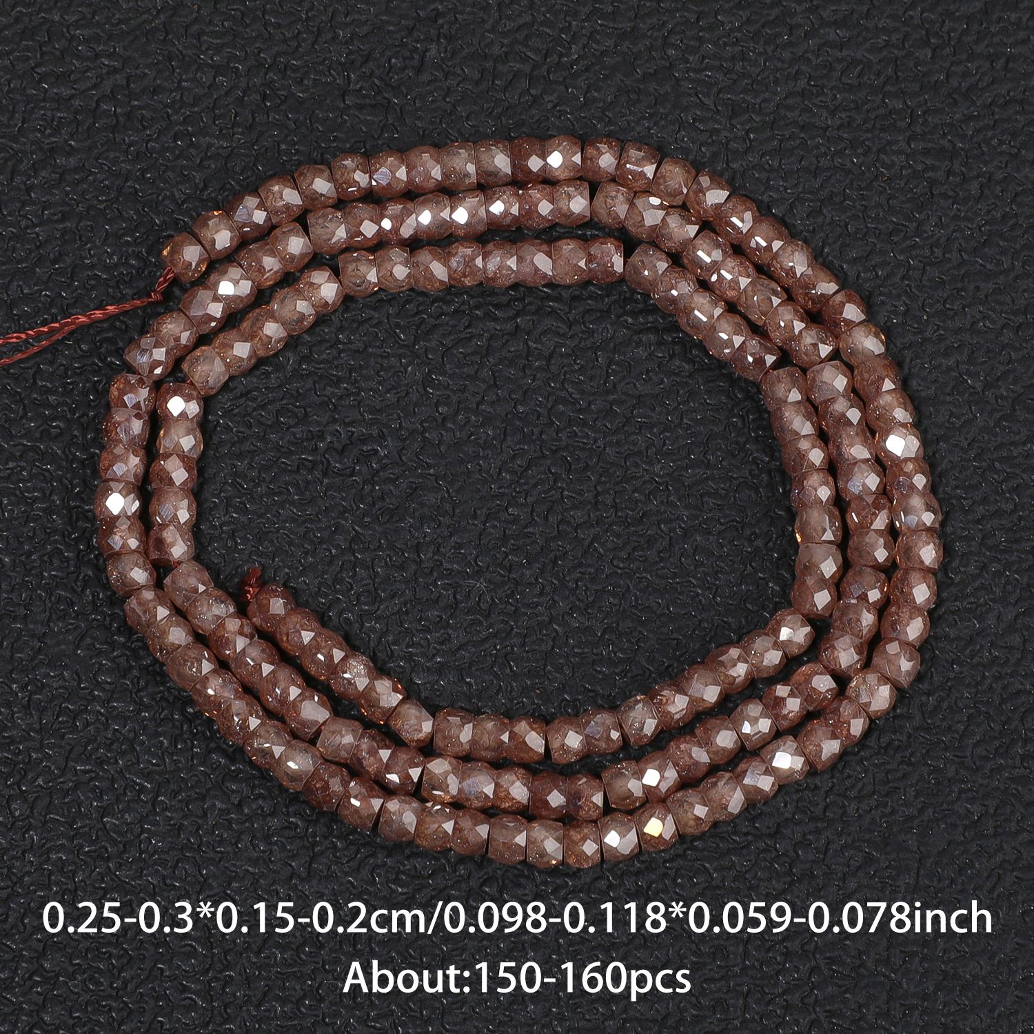 TEMU 2x3mm Natural Stone Coffee Colored Abacus Beads - Suitable For Making, Loose Beads With Curved Base & Shapes For Bracelets, Necklaces, Earrings