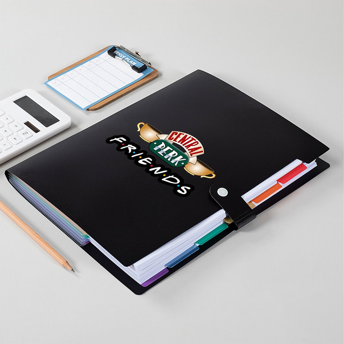 TEMU 1pc . F.r.i.e.n.d.s Themed Expanding Folder With & Iconic Characters - A4 Letter Size Accordion File Organizer Suitable For Office, School,,