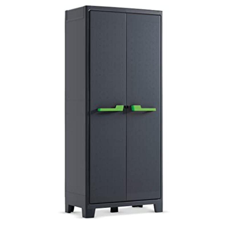 Moby Tall Cabinet - Tall Vertical with Lockable Doors & Adjustable Height, UV &, Multi-Color (Grey/ Handles), Space-Saving Suitable for Small Spaces,, Office, Dorm - Assembly Required (No)
