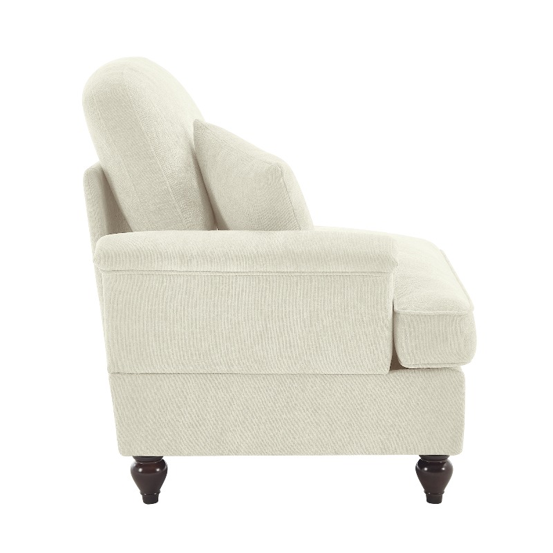 Sofa Lsf Chenille W/1 Pillow -Beige White, Comfortable Backrest Sofa, Modern Minimalist Style, Suitable for Bedroom, Office, Dorm and Living Room, Easy to Clean, Easy to Install