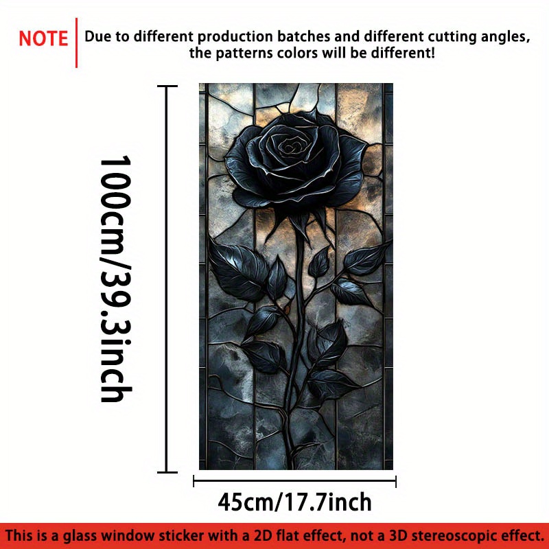 TEMU 1pc, Gorgeous Glass Sticker Electrostatic Window Film, Pvc Static Cling Decorative Glass Door And Window Decal, Removable Reusable Glass