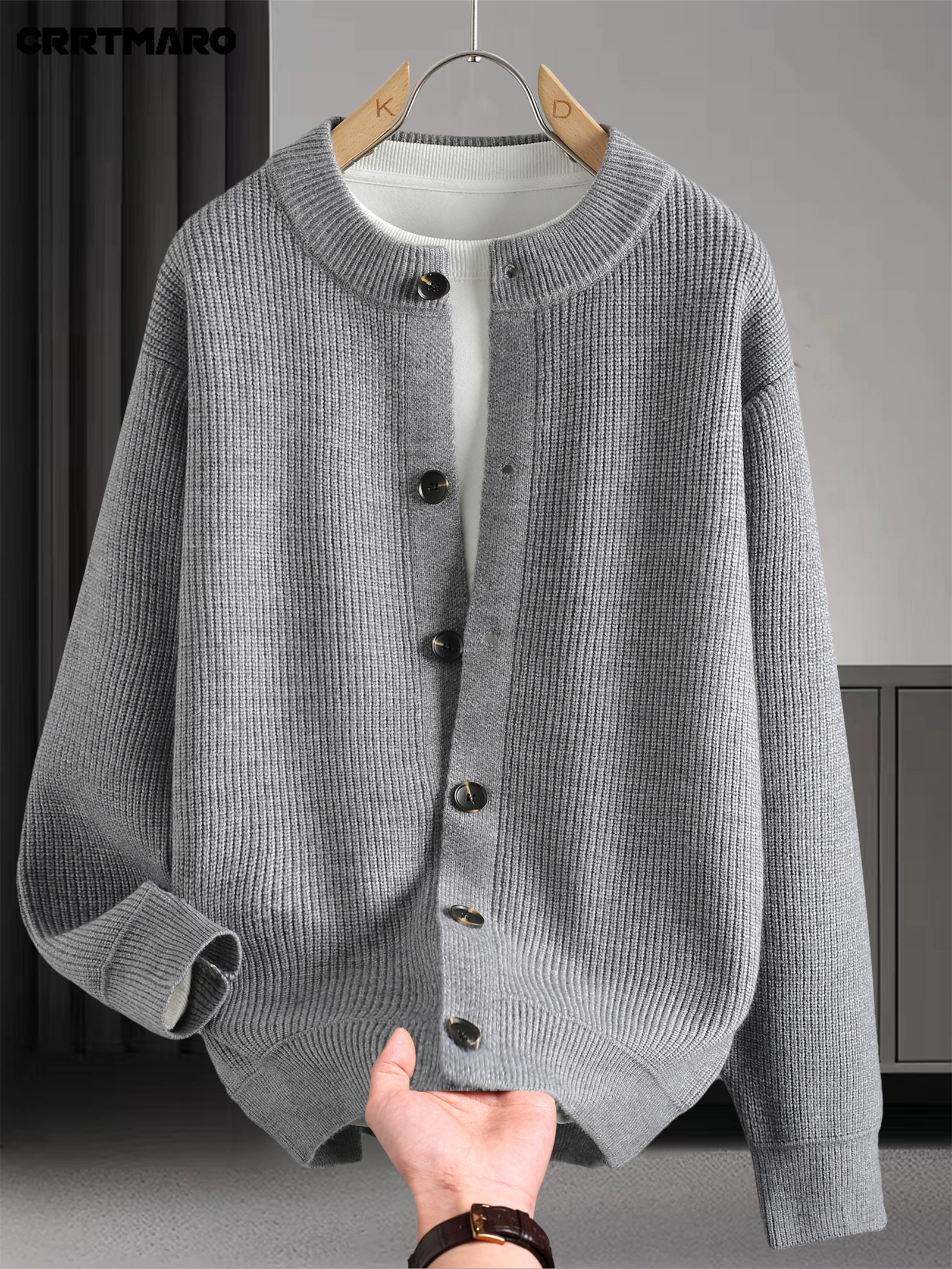 Men'S Pullover Sweater, Warm Long Sleeve Casual Top for Fall And Winter