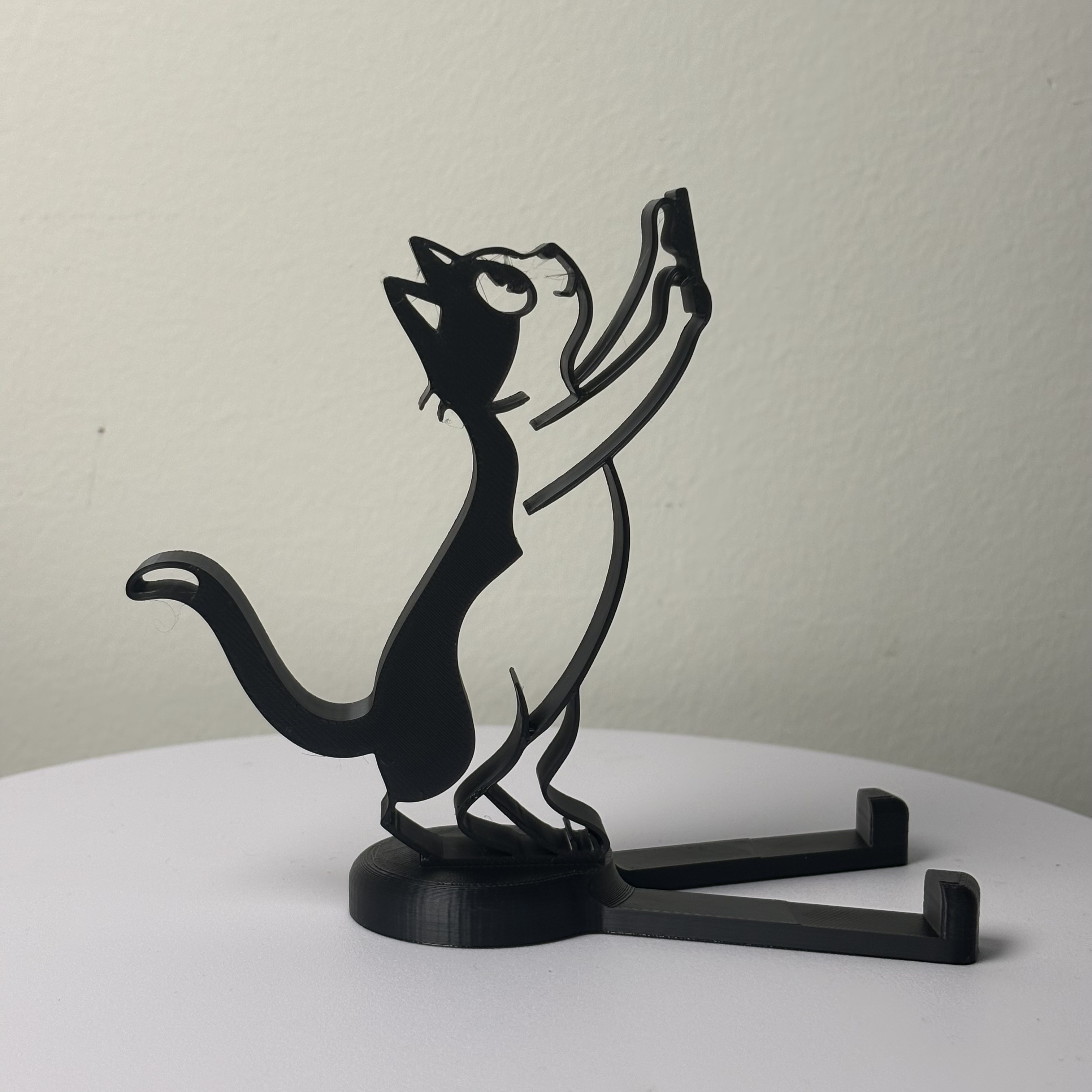 E-shop Niedlicher Katzenförmiger Handyhalter, Freisprech-Desktop-Ornament zum Anschauen, Abnehmbarer Desktop-Handyhalter, Neuartiges Trendiges