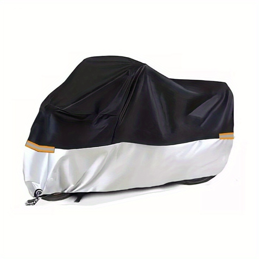 300D Heavy Duty Motorcycle Cover - Waterproof, All Season, With Lock Holes & Reflective Strips - Universal Fit For Bikes, Scooters, E-Bikes