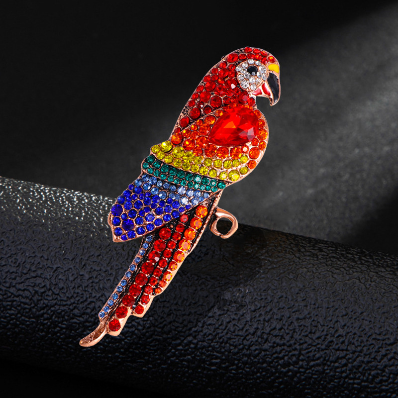 1pc colorful   parrot brooch   pin for men and women suit coat accessory exaggerated jewelry details 0