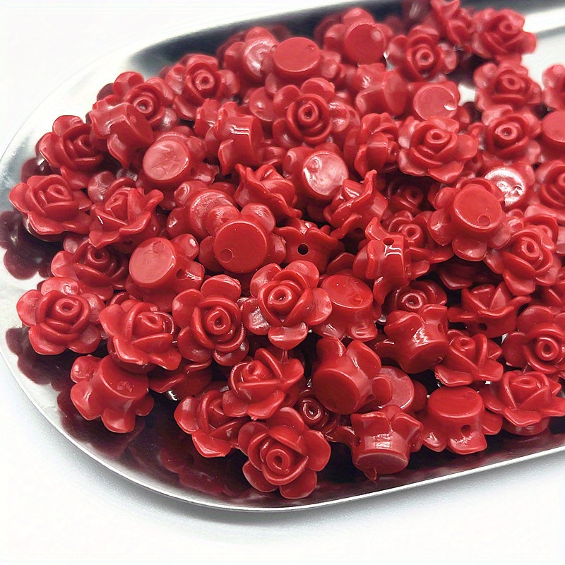 TEMU 60 Piezas de Dijes Acrílicos de Rosas Surtidos - Colores Pastel y Vibrantes, Diseño Floral Intrincado, Cuentas Acrílicas de Calidad para Hacer