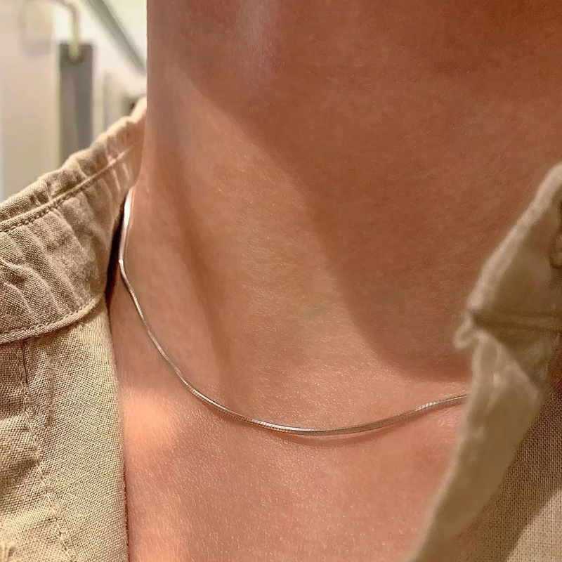 TEMU Collier de base en acier inoxydable de 1 mm, collier rond tendance et facile à , accessoires de bijoux pour hommes